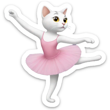 cat doing ballet sticker