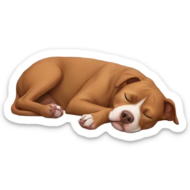 Brown pitbull napping sticker