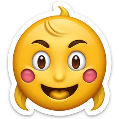 Un emoji qui se moque en tirant la langue avec plein de nœuds autour de la tête sticker