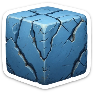american-blue-intricate-stone-age-rocky-cube-shaped sticker