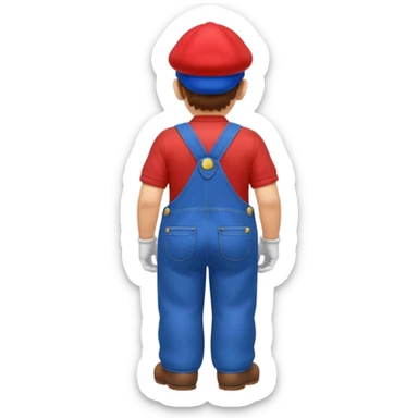 back view of super mario with huge massive buttcheeks  sticker