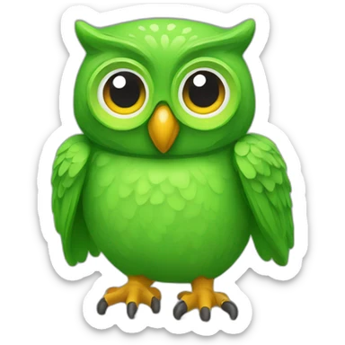 Duolingo green owl mascot sticker