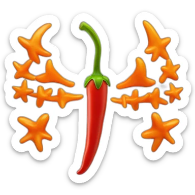 Red Hot Chili Peppers, asterisk logo , 3D , 3/4 view sticker