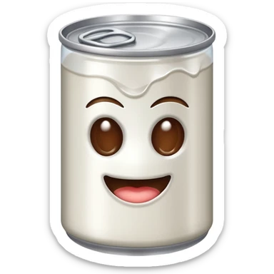 A can of coconut milk sticker