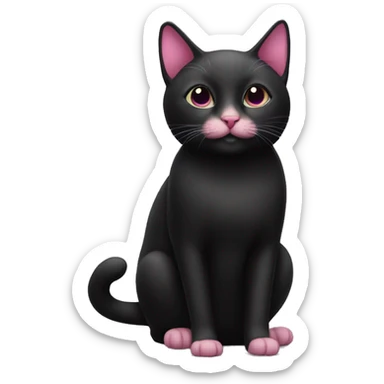 Black and pink cat sticker