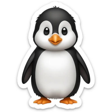 A penguin and a dog mixed together sticker