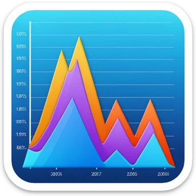 line graph up sticker
