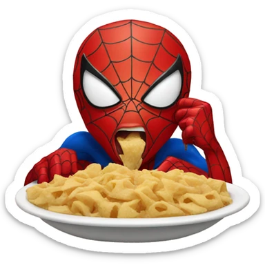 Spiderman eating  sticker