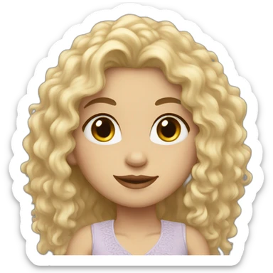 White skin color pakistani girl with black frizzy long hair sticker