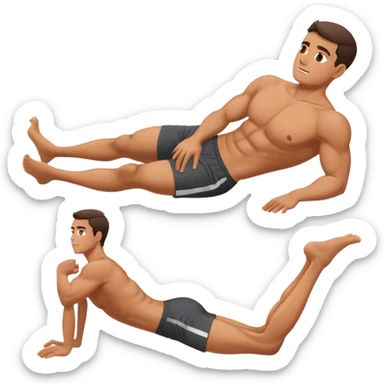 side-view of guy doing Abdominal Crunches sticker