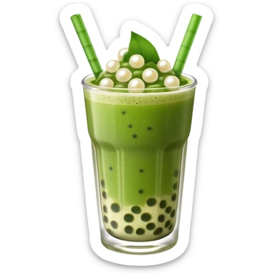 Matcha boba tea sticker