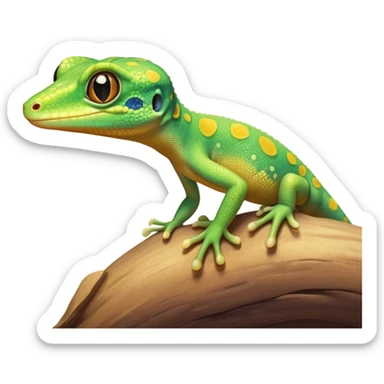 cinematic-cute-realistic gecko-portrait-emoji,-head-tilted-playfully-and-inquisitively,-featuring-a-small,-charming-body-with-smooth,-vividly-patterned-scales,-bright,-sparkling-eyes-and-delicate,-sticky-toe-pads,-simplified-yet-irresistibly-adorable sticker