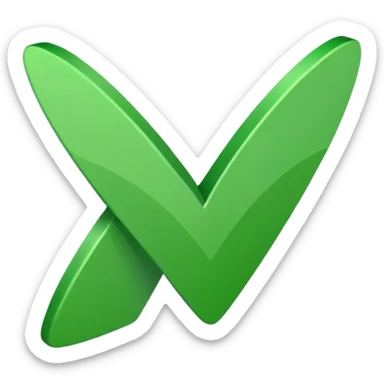 Green check mark with high flick no background sticker