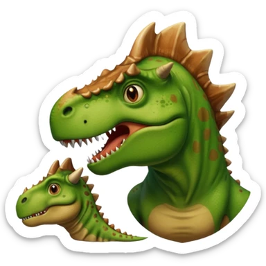 Ein trex  verliebt in einen triceratops  sticker