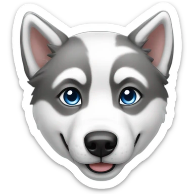 Husky completement blanc yeux bleu souriant sticker