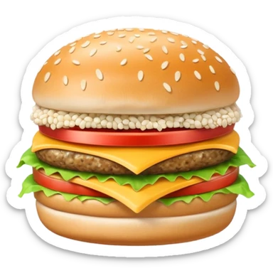 glitter white hamburguer sticker
