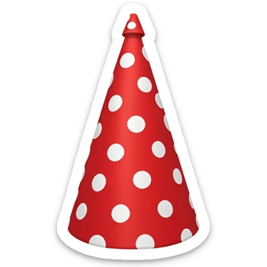 simple birthday hat, red with white polka dots sticker