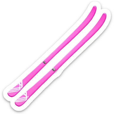 Pink skis  sticker