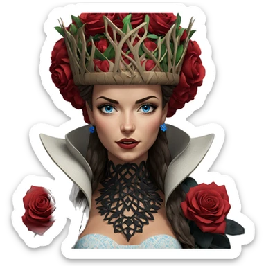 blue-eyed beauty in flower crown sticker
