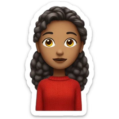 Girl in red sweater sticker