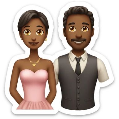 man and women romantic sticker