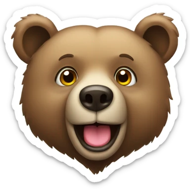 Bear with heart eyes sticker