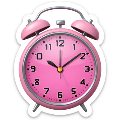alarm oclock aesthetic and ios.18.1 and to show six in the morning color pink no hands clock alarm oclock sticker