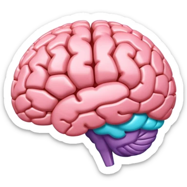 brain: 3d Icon with color of D0B8FF
 sticker