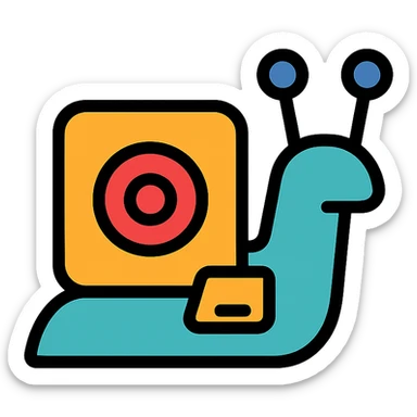 color outline icon of a robot snail sticker
