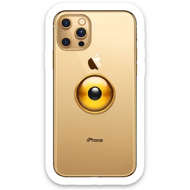 Gold iPhone 16 Pro Max, replace apple logo with fullgold eye logo backview sticker