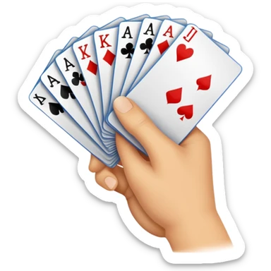 Shuffling a desk of cards sticker
