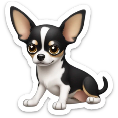 chihuahua black and white sticker