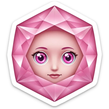 pink diamond with eyes but no face sticker