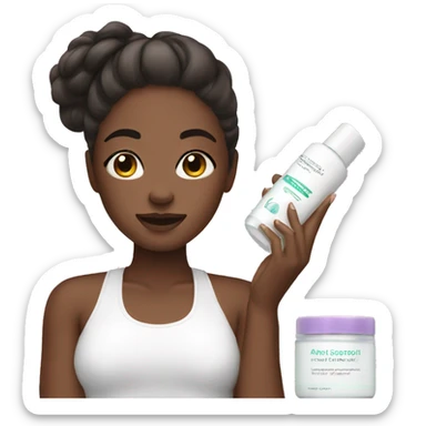 Girl doing skincare sticker