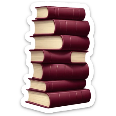 maroon coloured stack of books sticker