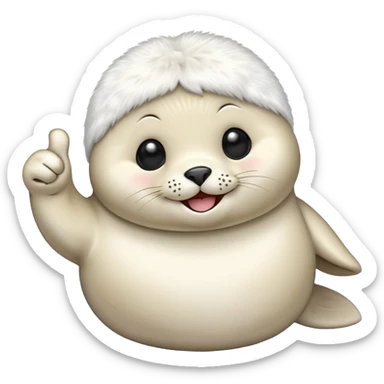 a kawaii seal giving a thumbs up sticker