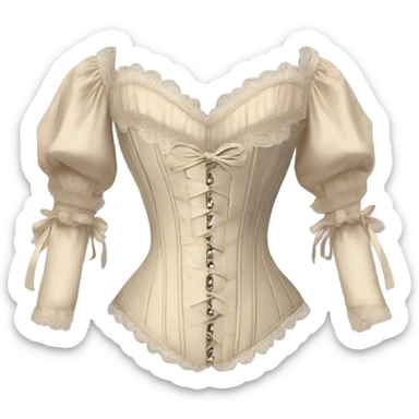 vintage rococo light beige corset with sleeves  sticker