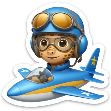 gecko pilot riding blue plane sticker