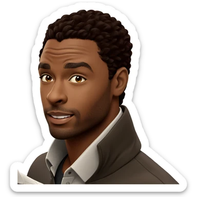 smiling dark-skinned male portrait sticker