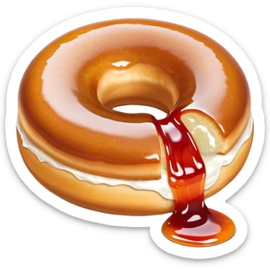 Paczki donut with jelly coming out of small hole sticker