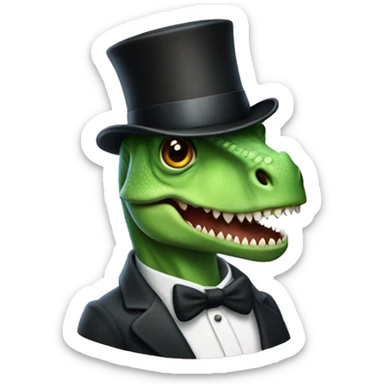 Dinosaur with top hat  sticker