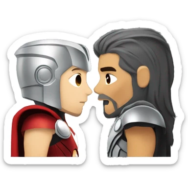 Thor and iron man smooching sticker