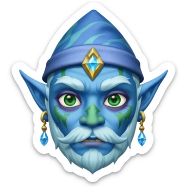 Frost wizard blue green face tattooing  sticker