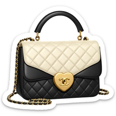chanel heart white color bag sticker
