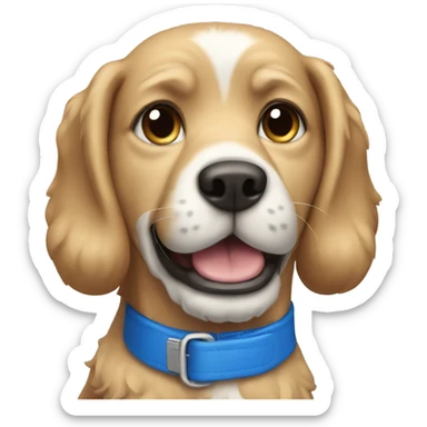 dog fullbody with blue collar  sticker