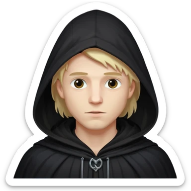 Hooded blonde man sticker