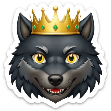 Scary Evil Black Wolf with Gold Crown sticker