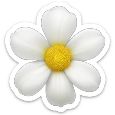 white flower with yellow face eyes mouth sticker