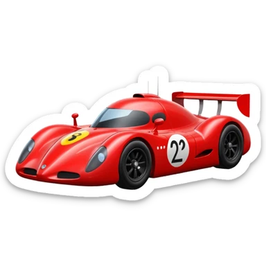 A race car in the style of Apple emojis sticker
