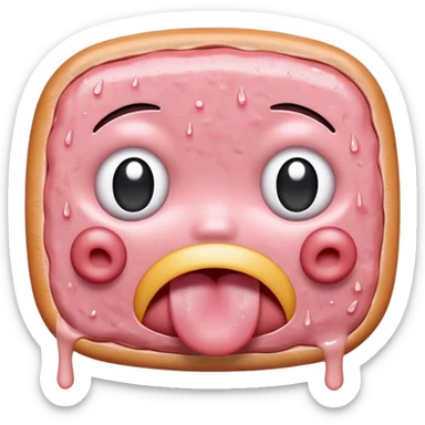 kawaii crying EMOJI made of SPAM MEAT sticker